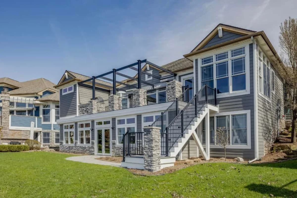 Custom home addition matched to the original house